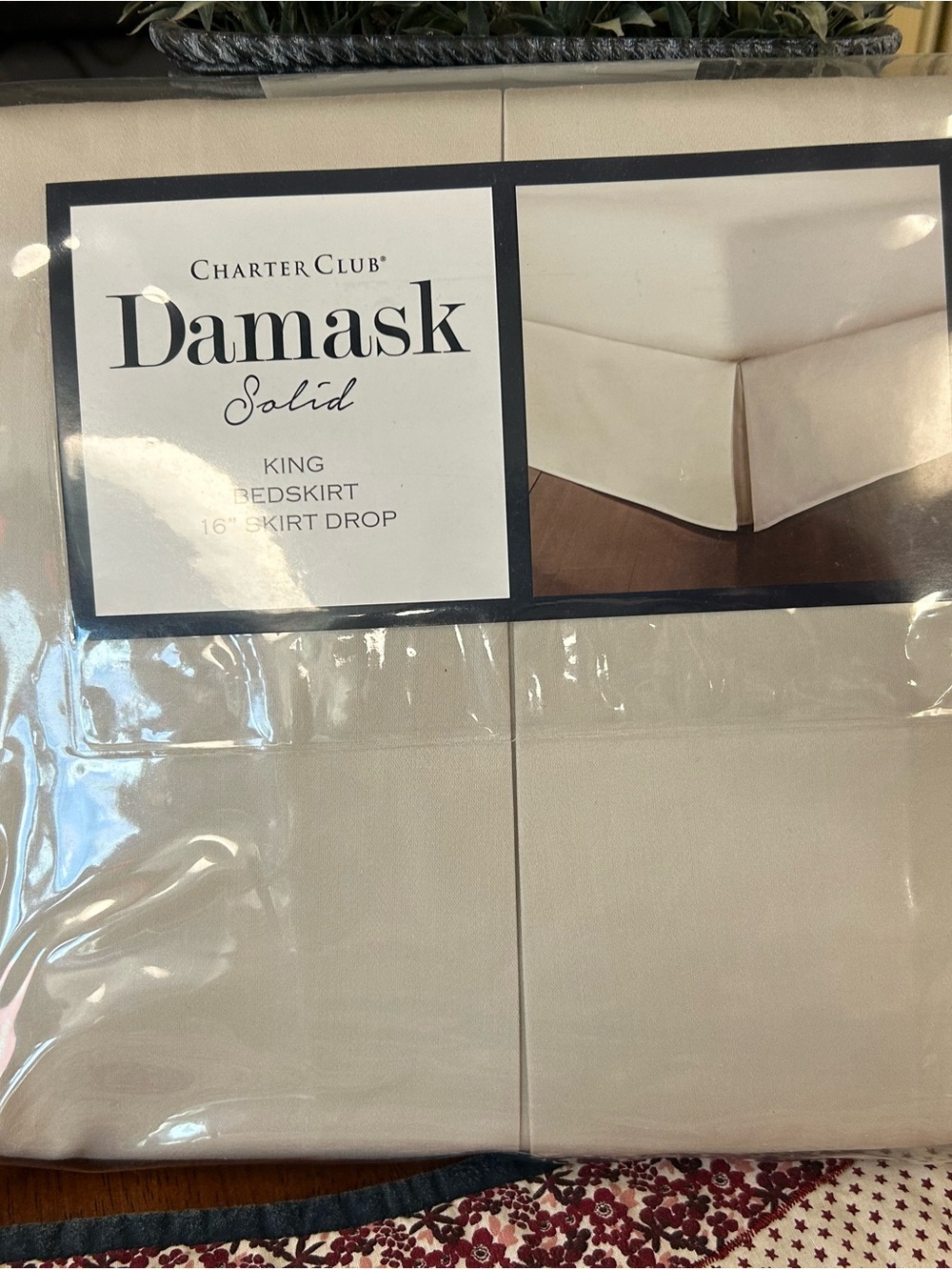Charter Club Damask Solid King Bedskirt in Beige